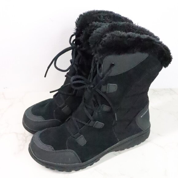 Columbia Women's 9.5 Ice Maiden II Black Waterproof Lace-Up Winter Snow Boots - Picture 1 of 10
